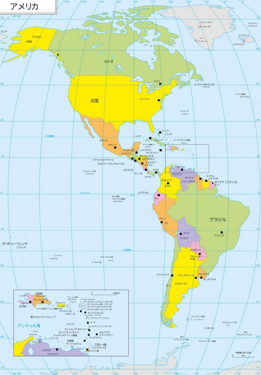 日系アメリカ地図